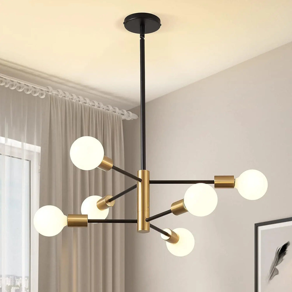 Helios Branching Sputnik Chandelier – Modern Mid-Century Multi-Arm E27 Ceiling Light