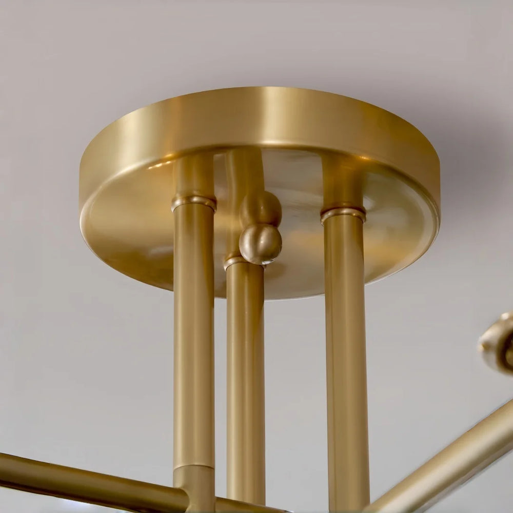 Altaire Branching Sputnik Chandelier – Luxury Gold Glass Globe Semi-Flush Mount