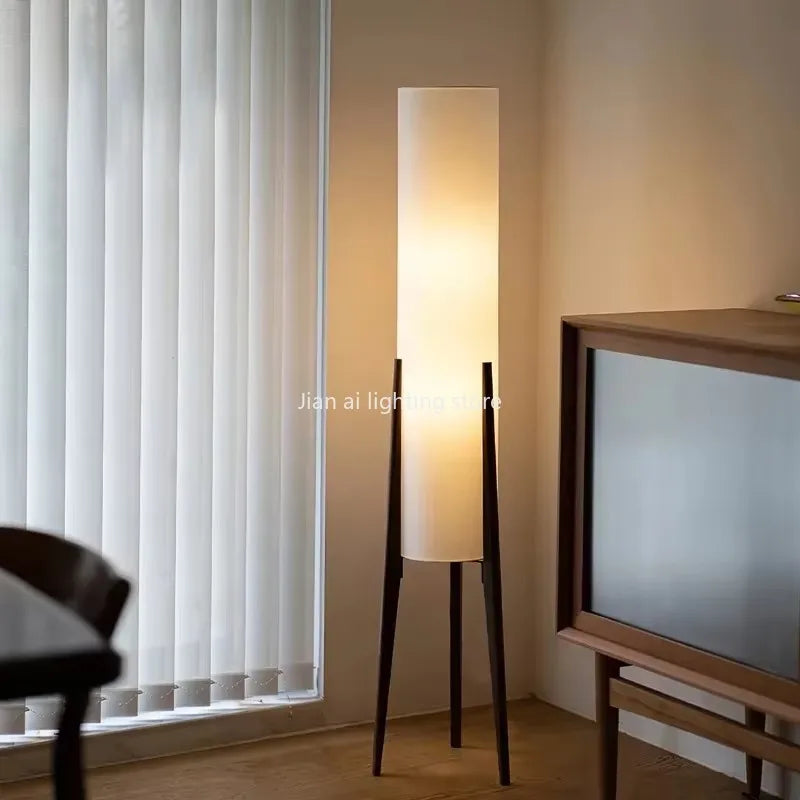 Japanese Wabi Sabi Style Zen Atmosphere Retro New Chinese Style Black Walnut Living Room Bedroom Designer Sofa Floor Lamp