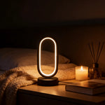 1PC Mini Circular Metal Art Desk Lamp with Three Color Lighting and USB Port