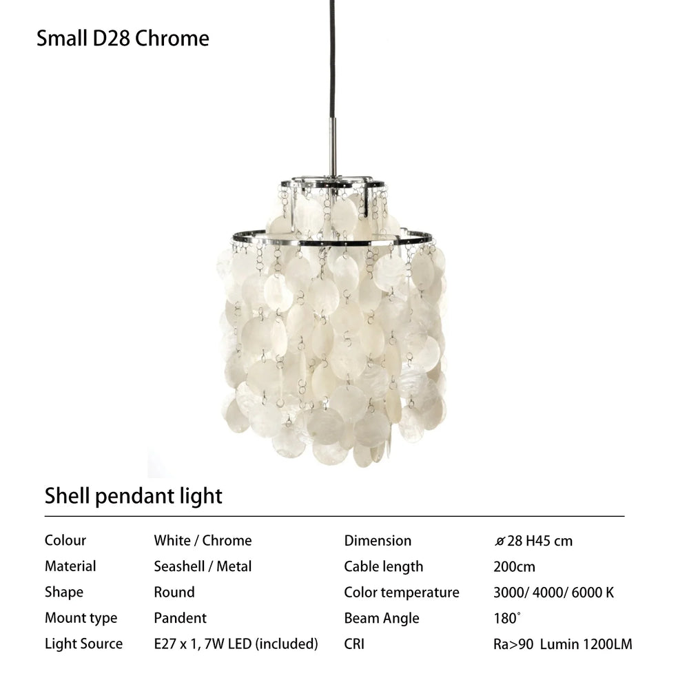 Coquillage Seashell Shell pendant light Danish Vintage Mid-Century CHANDELIER Retro Scandinavian Design Ceiling Lamp fun light