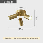 Postmodern Style Ceiling Lamp Spotlight Down Light Iron Gold 2/3/4Heads Aisle Corridor Store Lighting Adjustable Direction