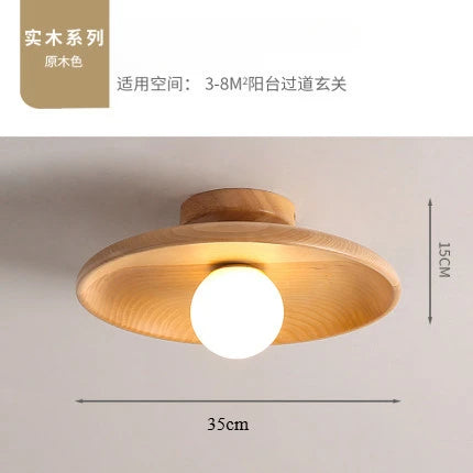 Suri Nordic Wood Flush Mount – Modern Minimalist Geometric LED Ceiling Light