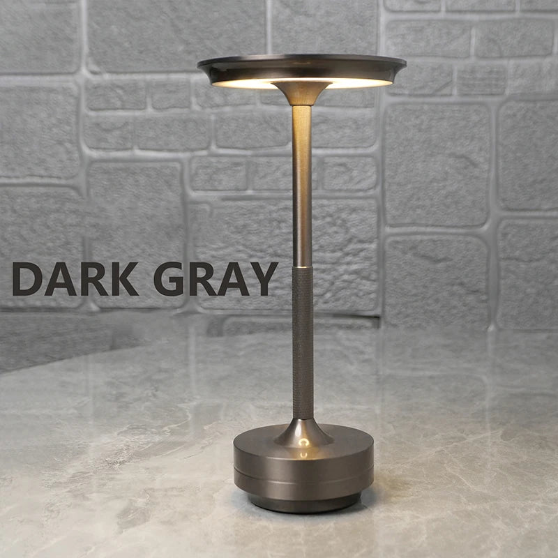 LED Charging Desk Lamp Restaurant Decoration Atmosphere Lamp Retro Portable Cordless Touch USB-C Table Lamp