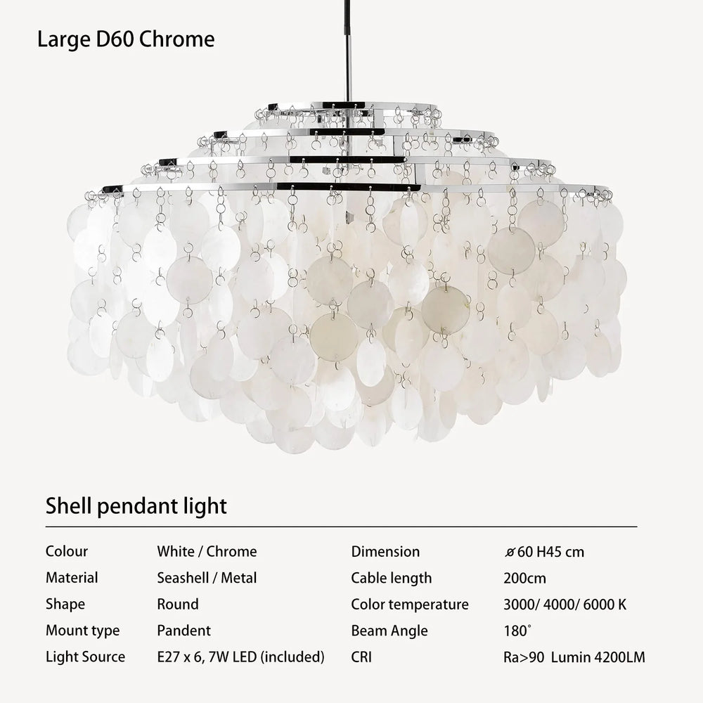 Coquillage Seashell Shell pendant light Danish Vintage Mid-Century CHANDELIER Retro Scandinavian Design Ceiling Lamp fun light