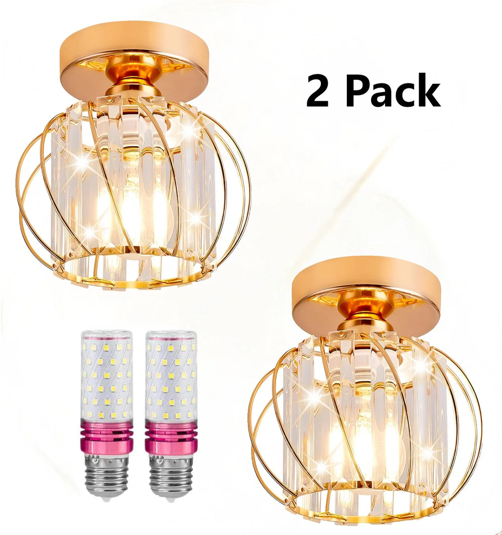 Prisma Twirl Crystal Chandelier – Luxury Geometric Semi-Flush Mount Ceiling Lamp