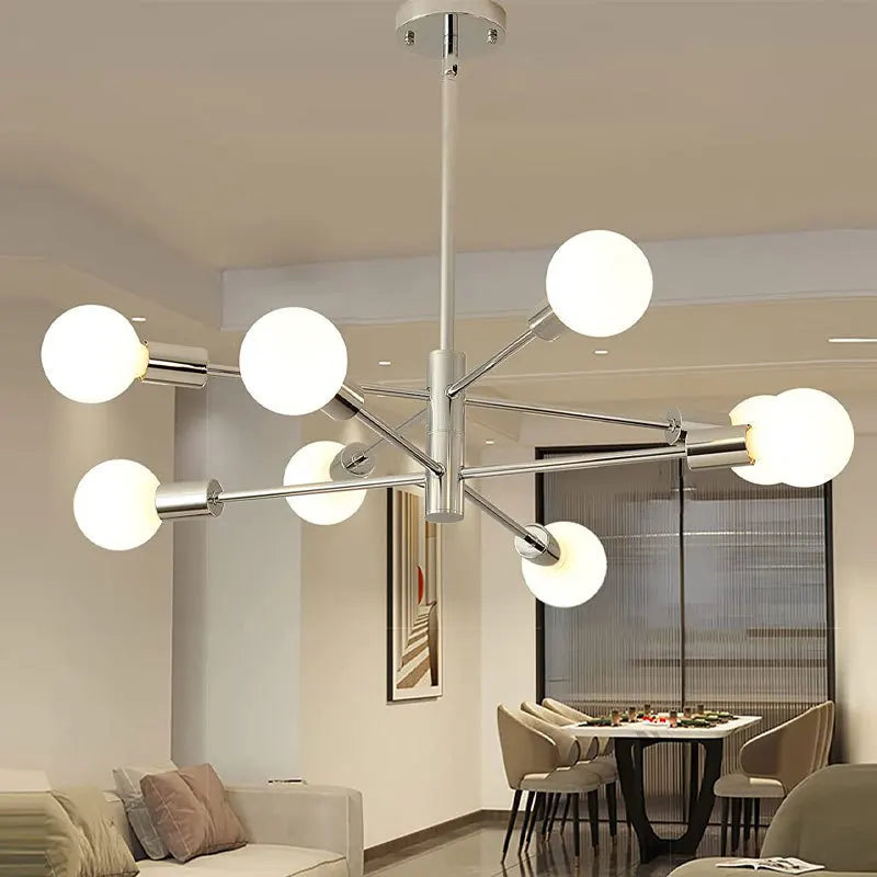 Helios Branching Sputnik Chandelier – Modern Mid-Century Multi-Arm E27 Ceiling Light