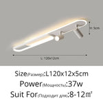 Linea Dual-Zone Track Light – Minimalist LED Long Strip Ceiling Chandelier with Spotlights