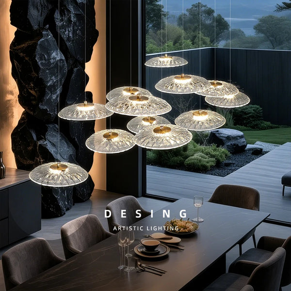 Dining room pendant light Modern villa dining room Kitchen pendant light designer glass Multi-head Hanging Lamp pendant light