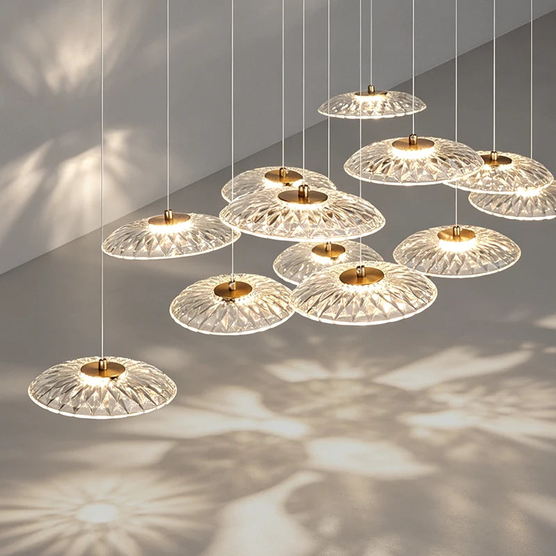 Dining room pendant light Modern villa dining room Kitchen pendant light designer glass Multi-head Hanging Lamp pendant light