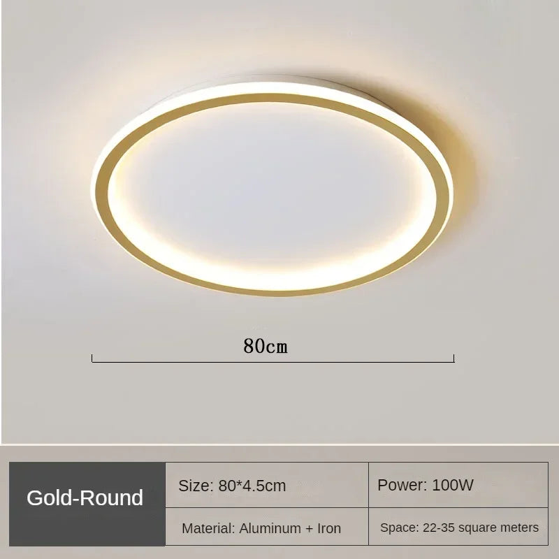 Freja Nordic Geometric Ceiling Light – Ultra-Slim Minimalist LED Flush Mount for Bedrooms & Living Spaces