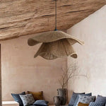 Sora Tiered Wabi-Sabi Rope Pendant – Organic Japanese-Style Wavy Woven Hemp Hanging Light
