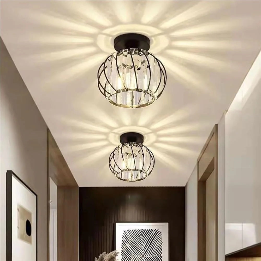 Prisma Twirl Crystal Chandelier – Luxury Geometric Semi-Flush Mount Ceiling Lamp