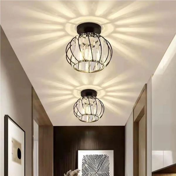 Prisma Twirl Crystal Chandelier – Luxury Geometric Semi-Flush Mount Ceiling Lamp