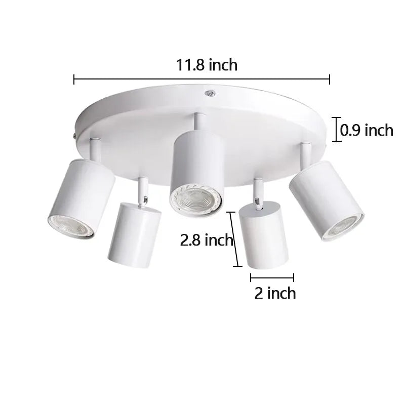 Apex Directional Spotlight – Industrial Matte Black Multi-Head GU10 Ceiling Track Light