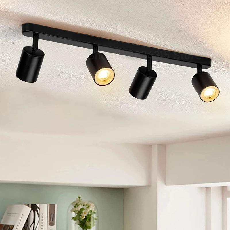 Apex Directional Spotlight – Industrial Matte Black Multi-Head GU10 Ceiling Track Light