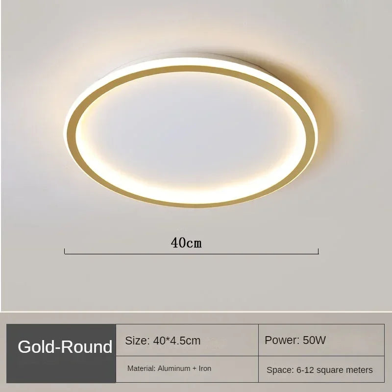 Freja Nordic Geometric Ceiling Light – Ultra-Slim Minimalist LED Flush Mount for Bedrooms & Living Spaces