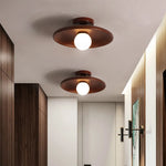 Suri Nordic Wood Flush Mount – Modern Minimalist Geometric LED Ceiling Light
