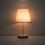 Solid Wood Fabric Usb Small Desk Lamp Bedroom Bedside Lamp Study Dormitory Led Night Light Creative Atmosphere Light Decoration