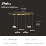 Dining room pendant light Modern villa dining room Kitchen pendant light designer glass Multi-head Hanging Lamp pendant light
