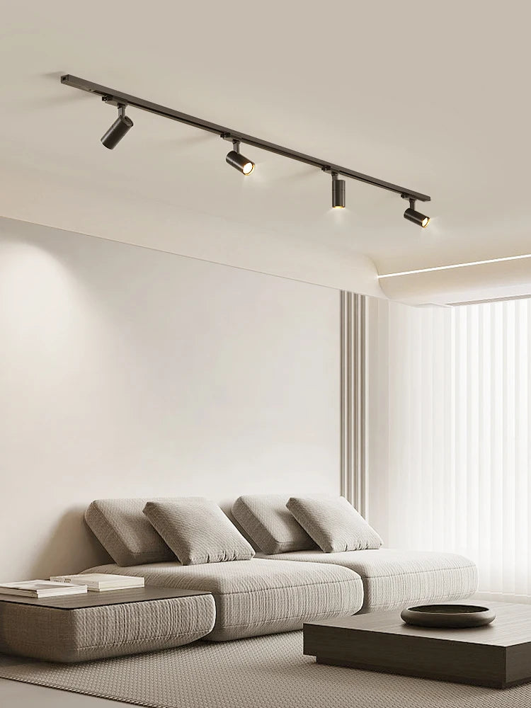 Sora Minimalist Linear Magnetic Pendant – Modular 90-260V Architectural Track Light for Dining & Kitchen Islands