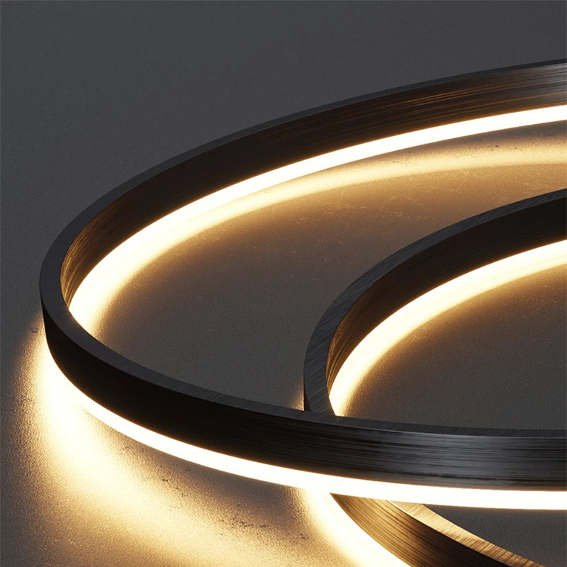Aero Multi-Halo Floating Chandelier – Luxury 5-Ring LED Architectural Ceiling Light