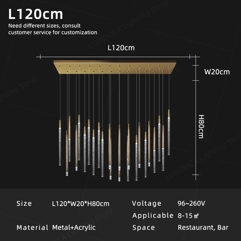 Modern Ceiling Chandeliers Kitchen Island Acrylic Pendant Light Chandelier Over the Dining Table Lighting Luxury Hanging Lamp