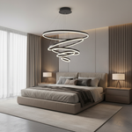 Aero Cascade 6-Ring cascading tilted rings in luxury bedroom