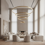 Aero Cascade 6-Ring Halo Chandelier in grand living room